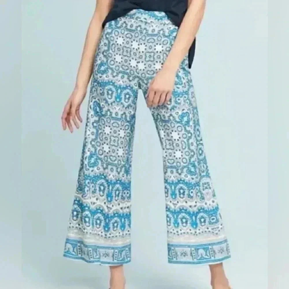 Anthropologie‎ feather and bone  linen wide leg pants 0